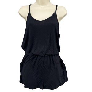 Shop Basic Alice Everyday Romper Womens Black Sleeveless 2" Size S